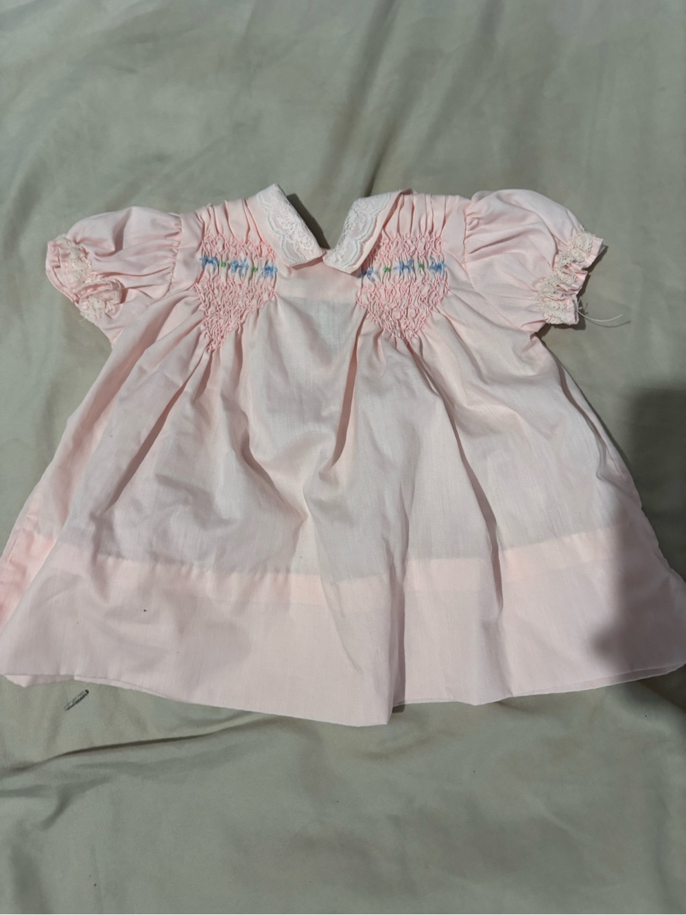 Calvin Klein Pale Pink Smocked Baby Blouse